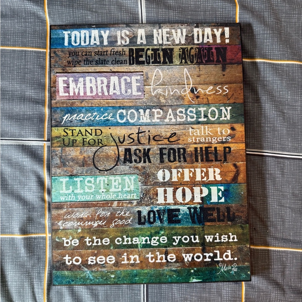 🏡Like New Inspirational Wooden Wall Art 12” x 16”